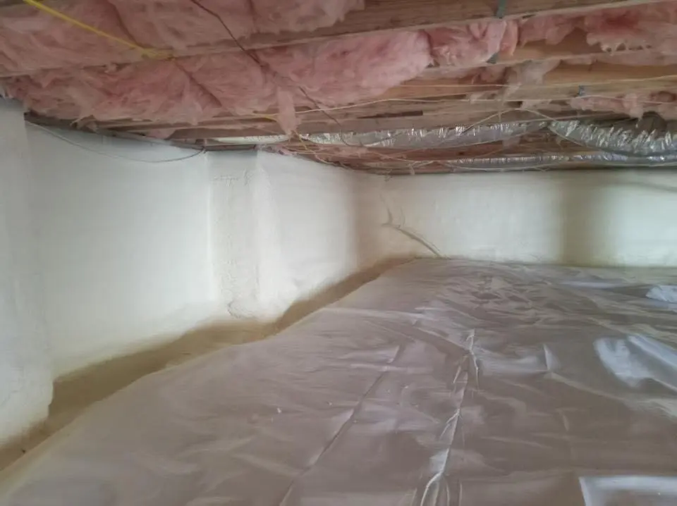 Crawl space encapsulation with closed-cell spray foam for Attic Insulation in Columbia